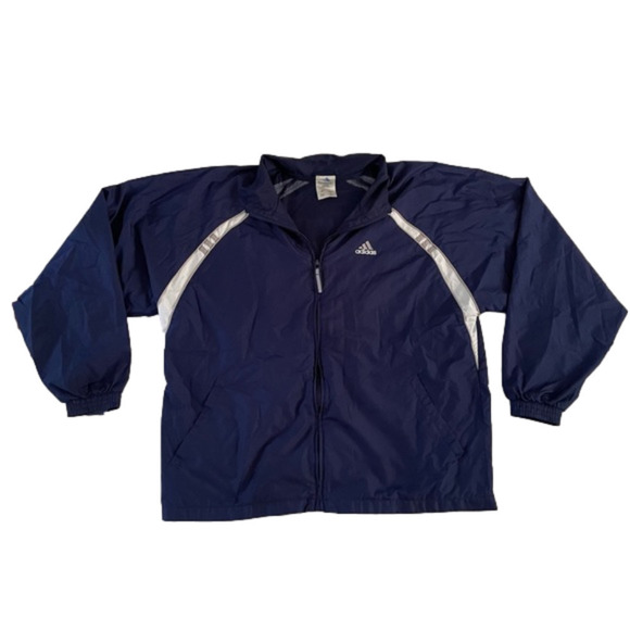 VINTAGE ADIDAS Windbreaker Retro Old School Workout Athletic Gym Muscle XL - Picture 1 of 8